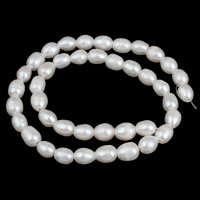 Perlas Arroz Freshwater, Perlas cultivadas de agua dulce, natural, Blanco, 8-9mm, agujero:aproximado 2mm, longitud:aproximado 15 Inch, Vendido por Sarta