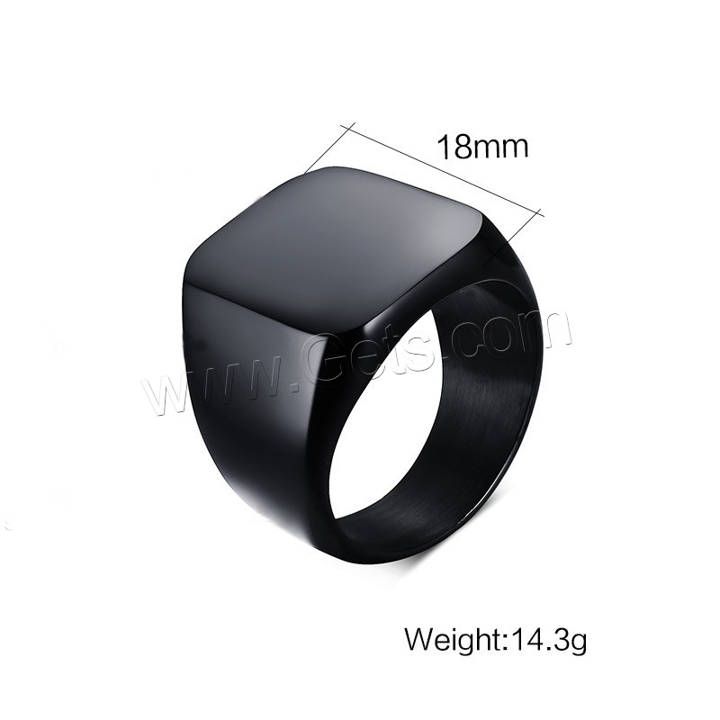 Men Stainless Steel Ring in Bulk, vacuum plating black​, different size for choice & for man, 18mm, Sold By PC