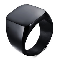 Men Stainless Steel Ring in Bulk, vacuum plating black​ & for man, 18mm 