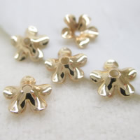 Brass Bead Cap, Flower, 24K gold plated, lead & cadmium free, 7mm Approx 1-2mm 