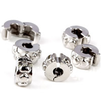 Zinc Alloy European Clip, Rondelle, platinum color plated, lead & cadmium free, 10mm Approx 3mm 