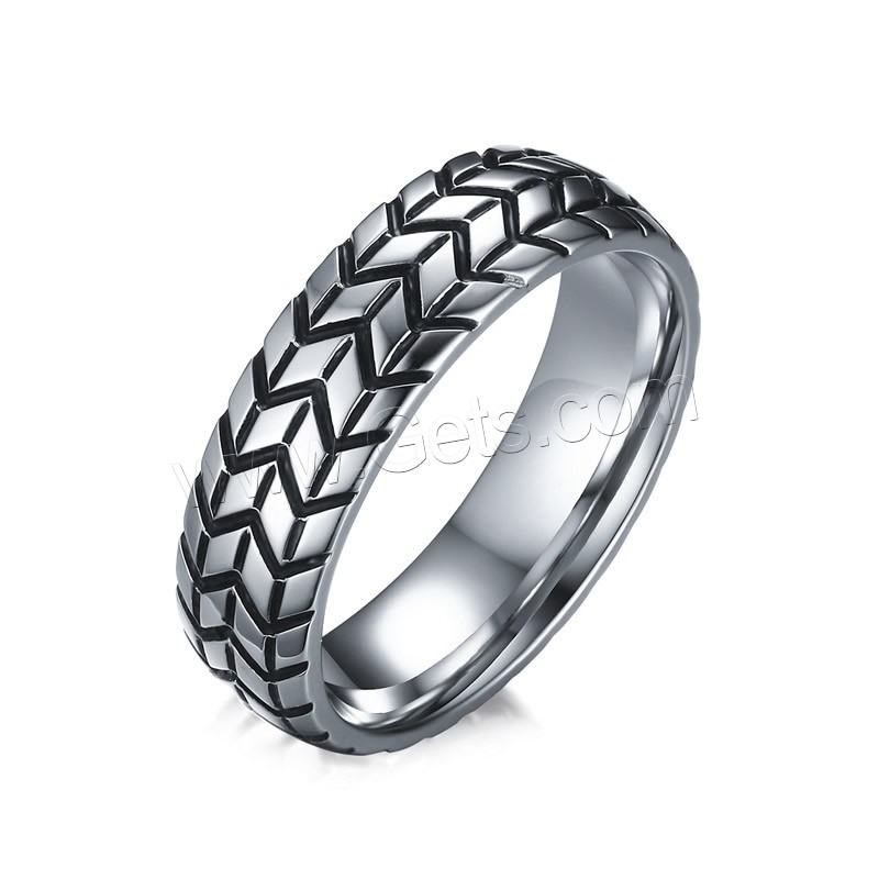 Men Stainless Steel Ring in Bulk, Wheel, different size for choice & for man & enamel, original color, 6mm, Sold By PC