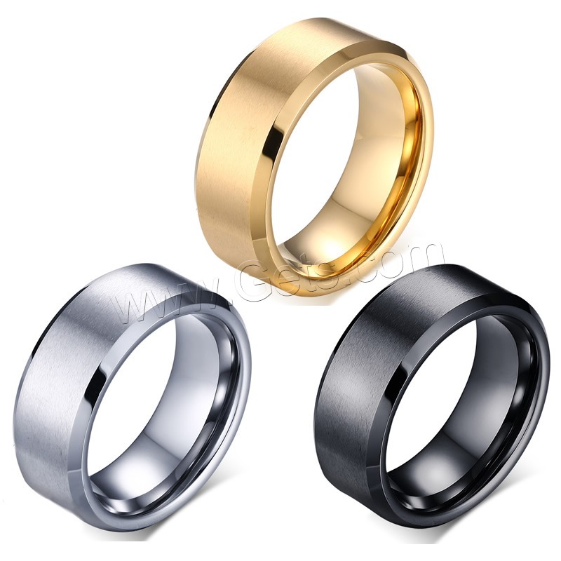 Acier de tungstène bague, Placage, normes différentes pour le choix & pour homme, plus de couleurs à choisir, 8mm, Vendu par PC