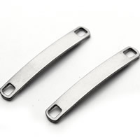 Stainless Steel Connector Bar, Rectangle, 1/1 loop, original color Approx 3mm 