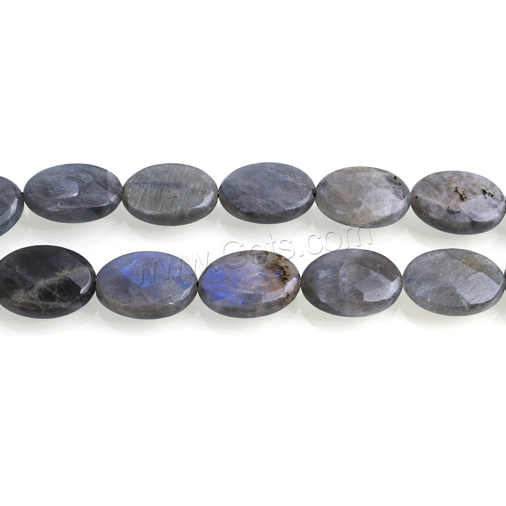 Labradorit Perlen, flachoval, natürlich, verschiedene Größen vorhanden & facettierte, Bohrung:ca. 0.8-1mm, Länge:ca. 15.5 ZollInch, verkauft von Strang