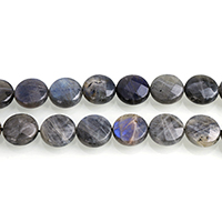 Labradorite Beads, Flat Round, natural & faceted Approx 1-1.5mm Approx 15.5 Inch 