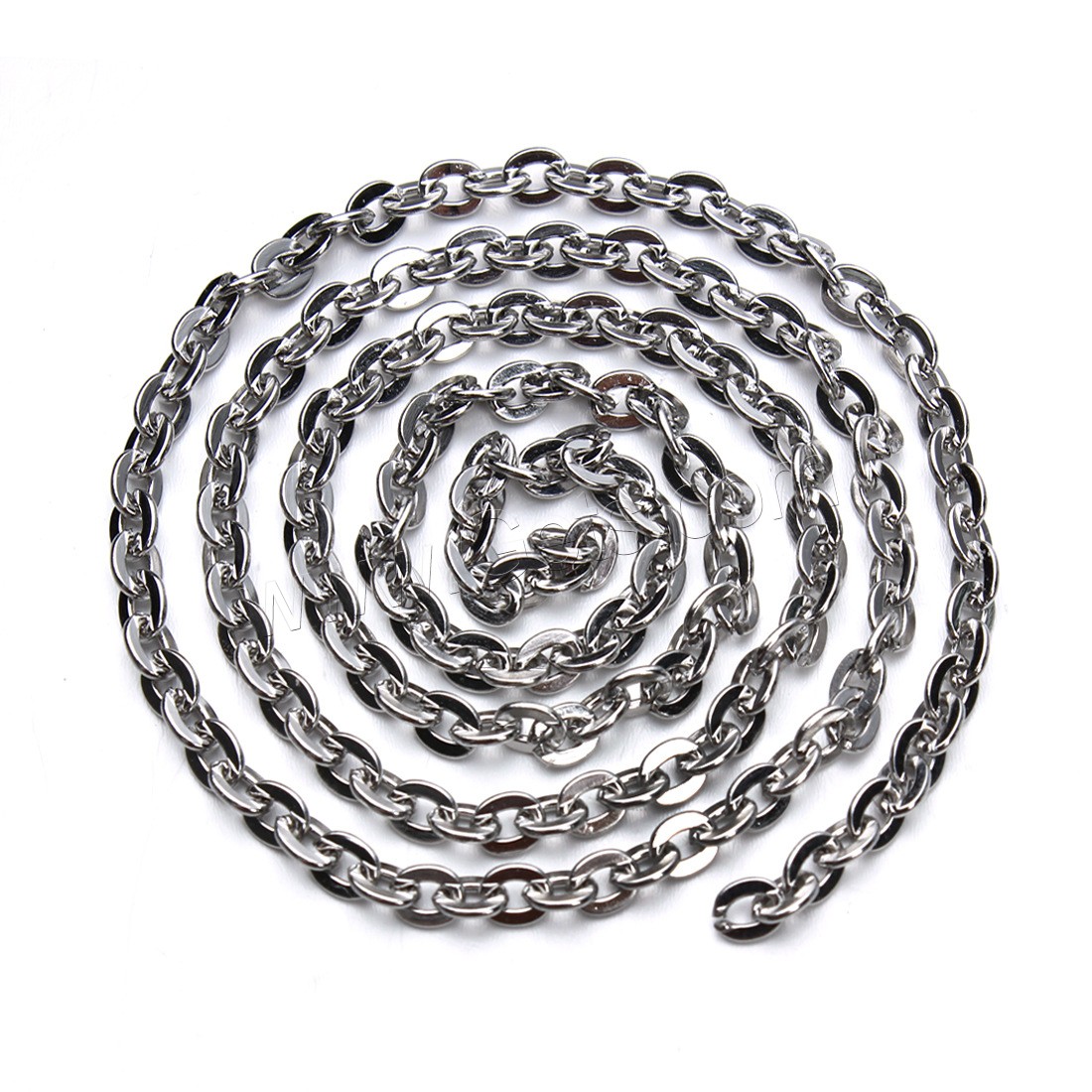 Stainless Steel Oval Chain, different size for choice, original color, 5m/Bag, Sold By Bag