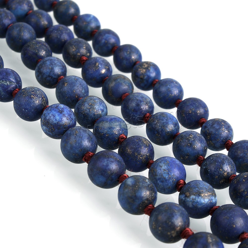 Perles de pierre lasurite naturelles, lapis lazuli naturel, Rond, longueur différente pour le choix & givré, 8mm, Trou:Environ 1mm, Vendu par brin