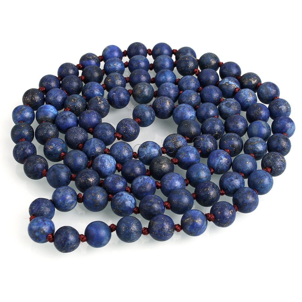 Perles de pierre lasurite naturelles, lapis lazuli naturel, Rond, longueur différente pour le choix & givré, 8mm, Trou:Environ 1mm, Vendu par brin