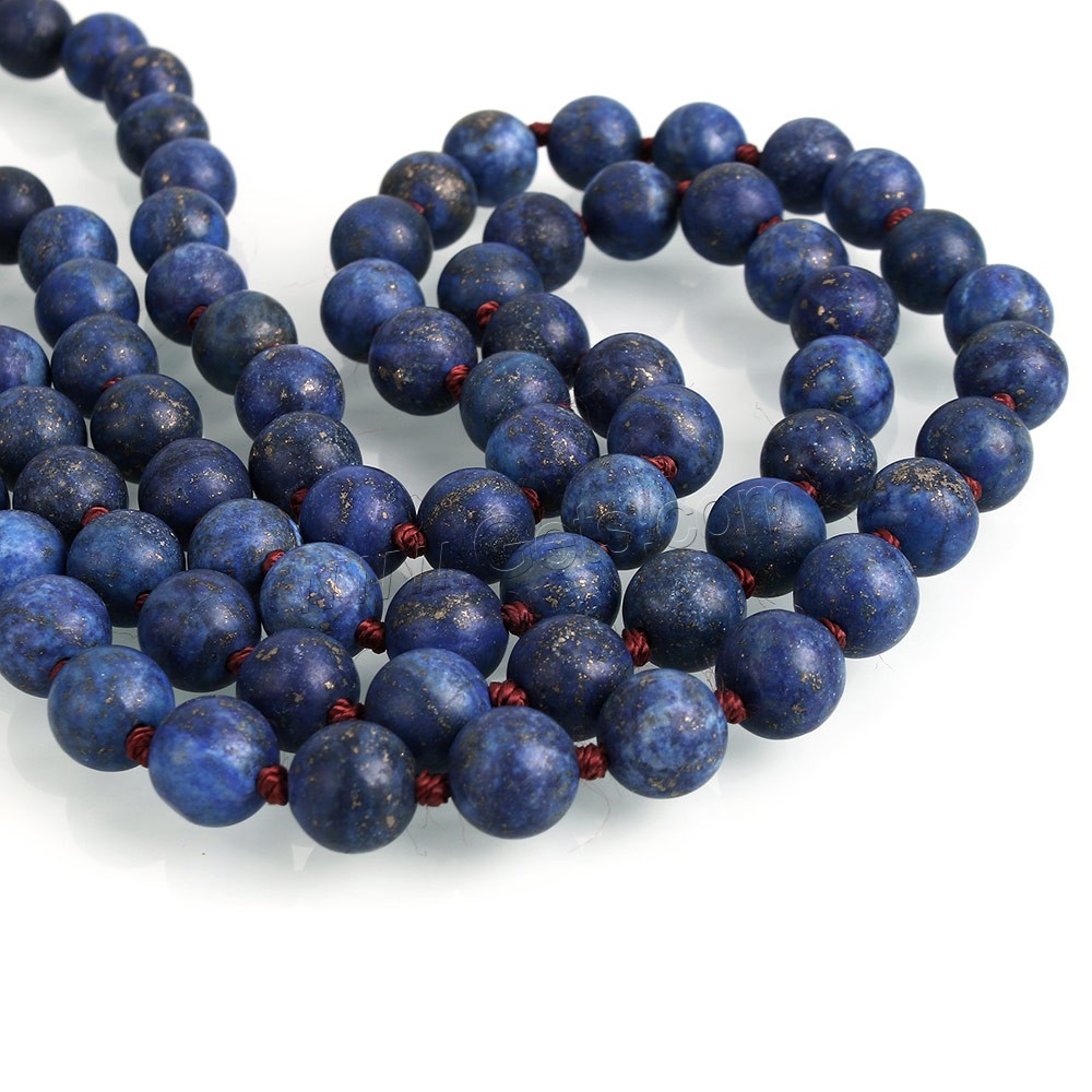 Perles de pierre lasurite naturelles, lapis lazuli naturel, Rond, longueur différente pour le choix & givré, 8mm, Trou:Environ 1mm, Vendu par brin
