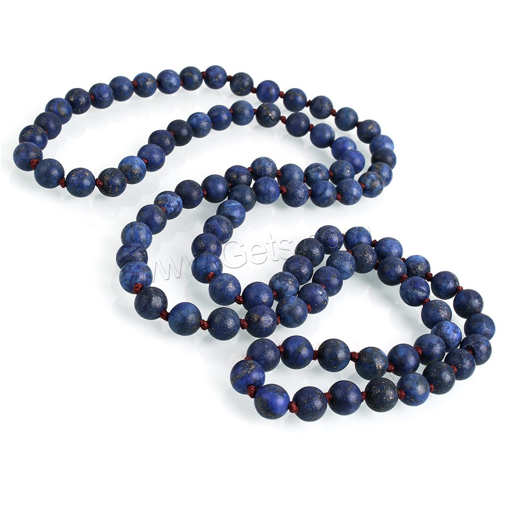 Perles de pierre lasurite naturelles, lapis lazuli naturel, Rond, longueur différente pour le choix & givré, 8mm, Trou:Environ 1mm, Vendu par brin