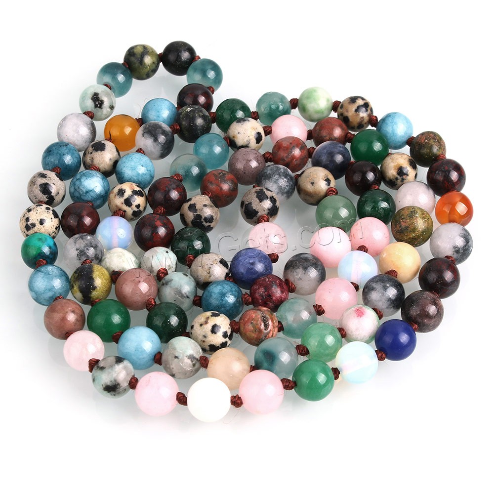 pierre gemme goutte, Rond, naturel, longueur différente pour le choix, 8mm, Trou:Environ 1mm, Vendu par brin