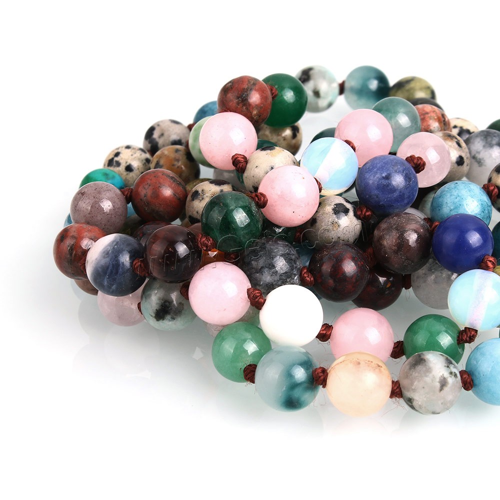 pierre gemme goutte, Rond, naturel, longueur différente pour le choix, 8mm, Trou:Environ 1mm, Vendu par brin