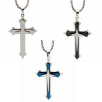 Titanium Steel Pendants, Cross, plated Approx 3-5mm 