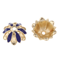 Zinc Alloy Bead Caps, Flower, KC gold color plated, enamel, lead & cadmium free Approx 4mm 