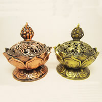 Brass Buddhist Flower Incense Burner, with Zinc Alloy, plated, Buddhist jewelry 