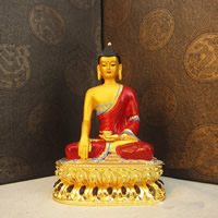 Messing Buddha Dekoration, mit Zinklegierung, goldfarben plattiert, buddhistischer Schmuck & Emaille, 148mm, 95x60mm, verkauft von PC