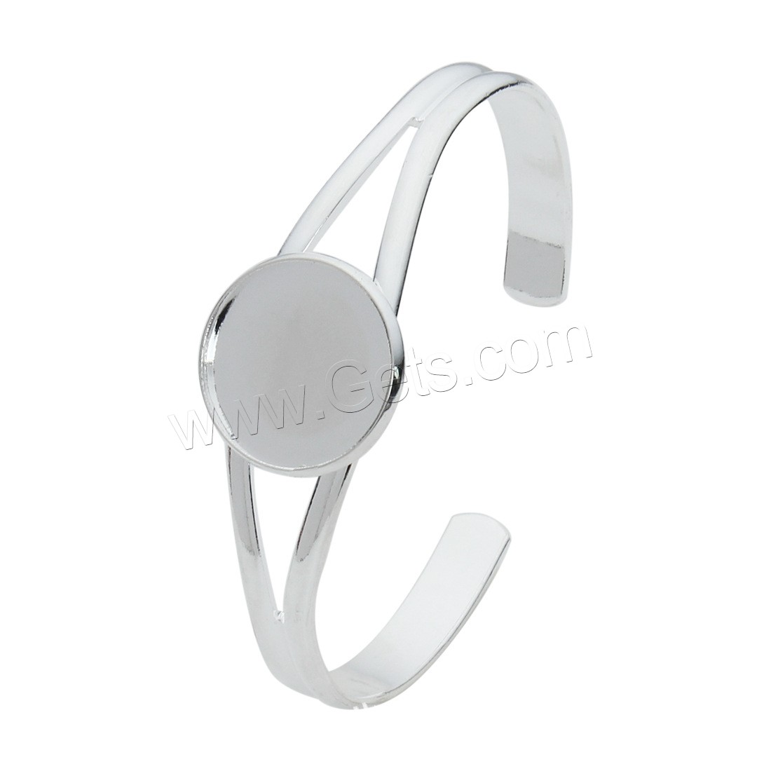 Brass Bangle Cuff Findings, Flat Round, silver color plated, different inner diameter for choice, nickel, lead & cadmium free, 170mm, Inner Diameter:Approx 55mm, Length:Approx 6.5 Inch, Sold By PC