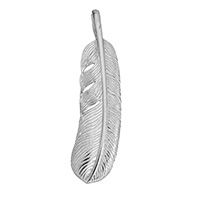 Pendentif plume en acier inoxydable, forme de plume, couleur originale Environ Vendu par PC