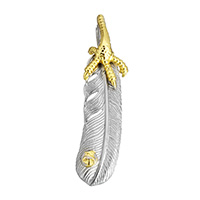 Pendentif plume en acier inoxydable, forme de plume, Placage, deux tons Environ Vendu par PC