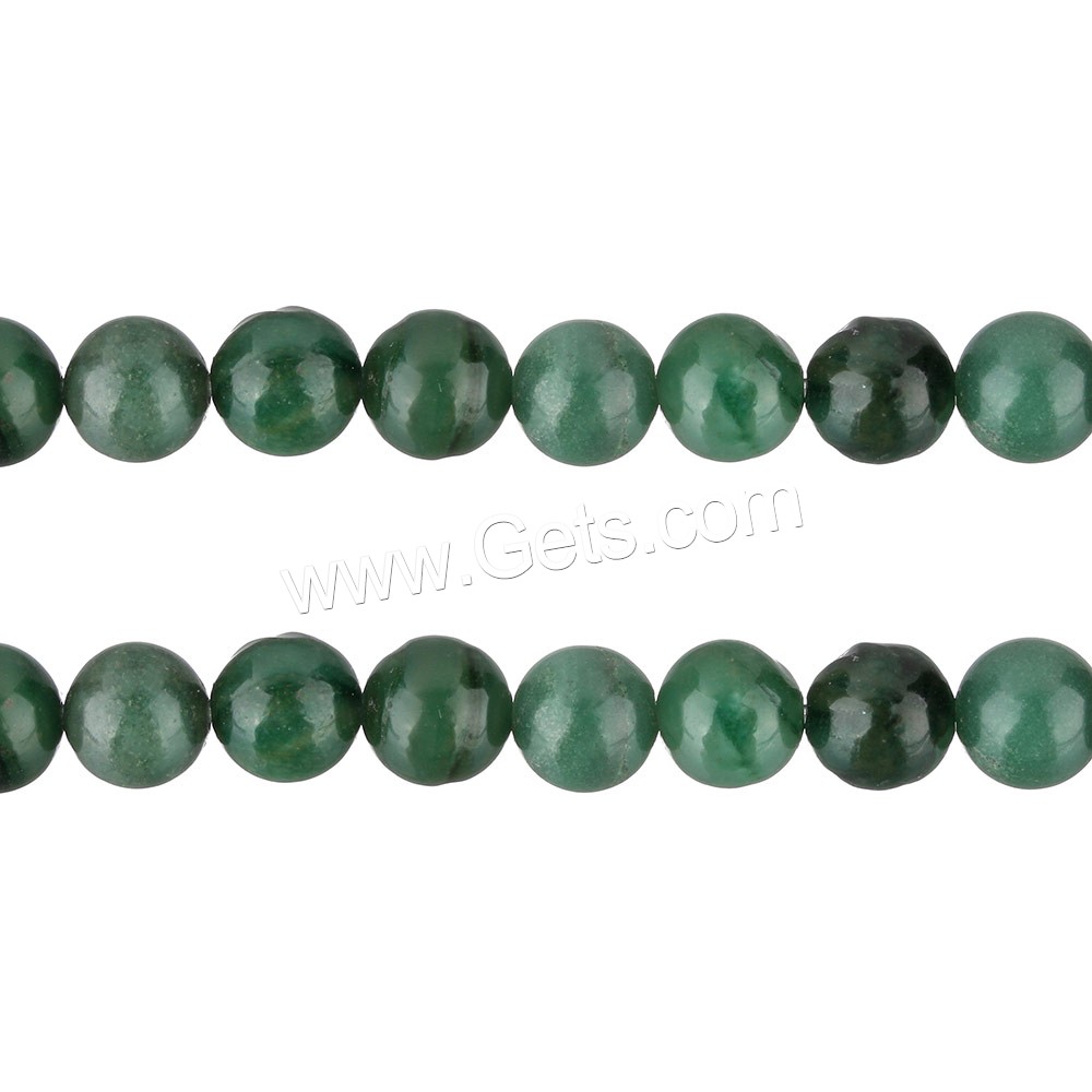 Jade africain, Rond, naturel, normes différentes pour le choix, grade A, Trou:Environ 1mm, Longueur:Environ 15.5 pouce, Vendu par brin