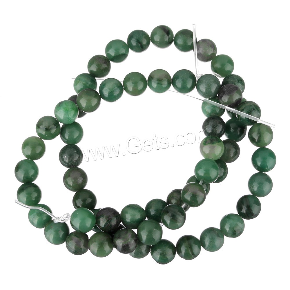 Jade africain, Rond, naturel, normes différentes pour le choix, grade A, Trou:Environ 1mm, Longueur:Environ 15.5 pouce, Vendu par brin