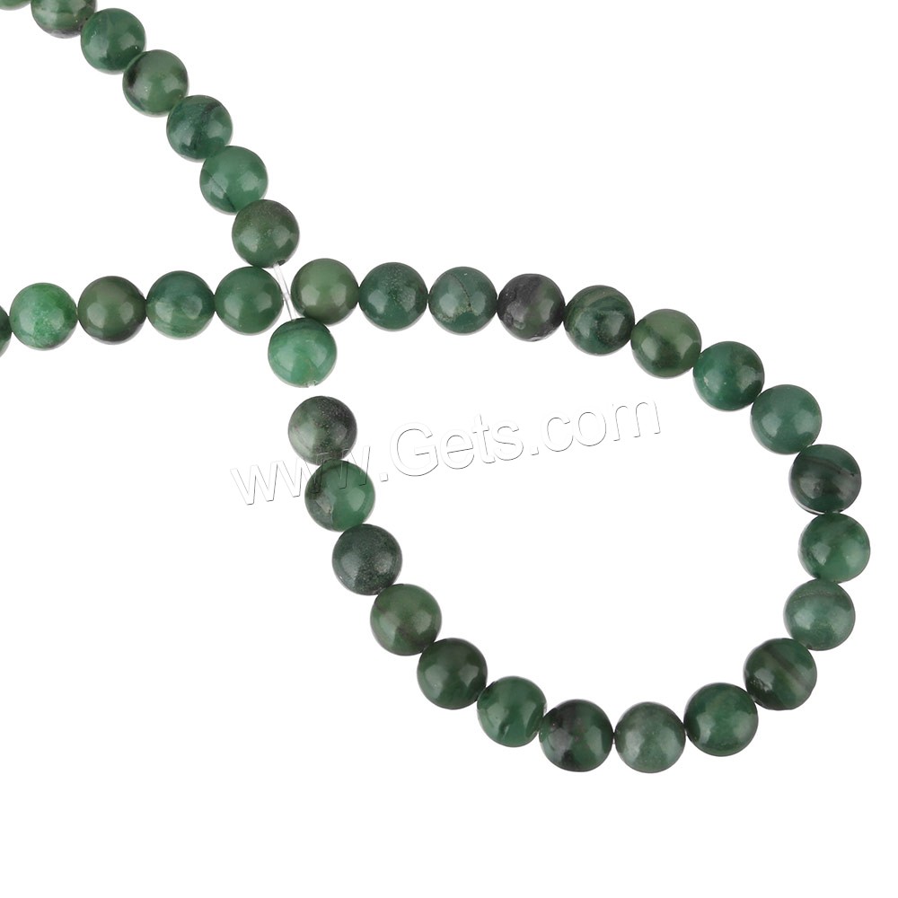 Jade africain, Rond, naturel, normes différentes pour le choix, grade A, Trou:Environ 1mm, Longueur:Environ 15.5 pouce, Vendu par brin