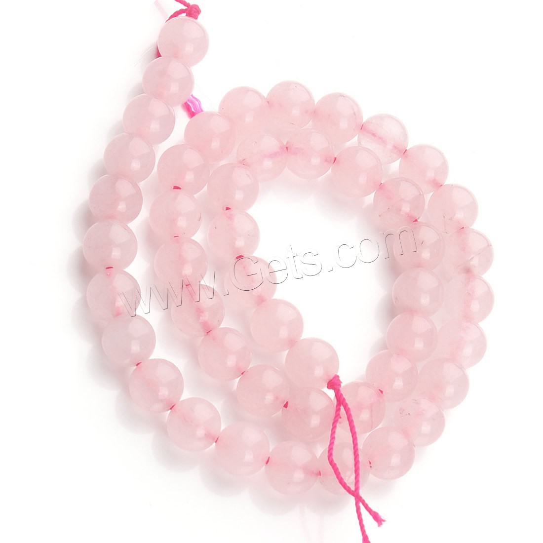 Abalorio De Cuarzo Rosa Natural, cuarzo rosado, Esférico, diverso tamaño para la opción, agujero:aproximado 1mm, longitud:aproximado 15.5 Inch, Vendido por Sarta