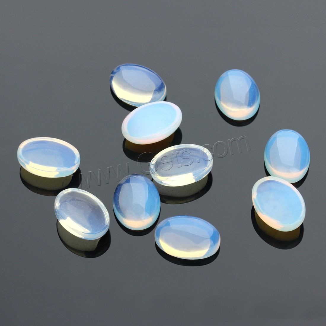 Meer-Opal-Cabochon, Opal, flachoval, verschiedene Größen vorhanden & flache Rückseite, 20PCs/Tasche, verkauft von Tasche