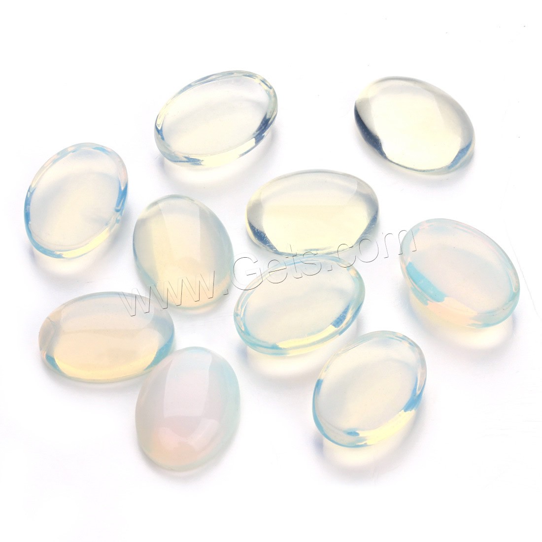 Meer-Opal-Cabochon, Opal, flachoval, verschiedene Größen vorhanden & flache Rückseite, 20PCs/Tasche, verkauft von Tasche