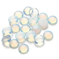 Cabochon opale mer, Opaline, Plat rond, dos plat, 12mm Vendu par sac