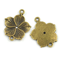 Flower Zinc Alloy Connector, antique bronze color plated, 1/1 loop, lead & cadmium free Approx 1-1.5mm 