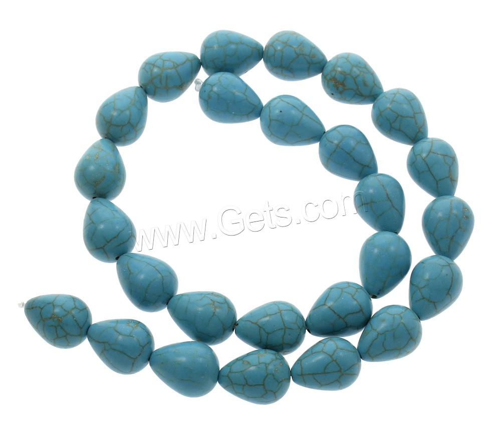 Synthetic Turquoise Beads, Teardrop, different size for choice, blue, Hole:Approx 1mm, Length:Approx 15.5 Inch, Sold By Strand