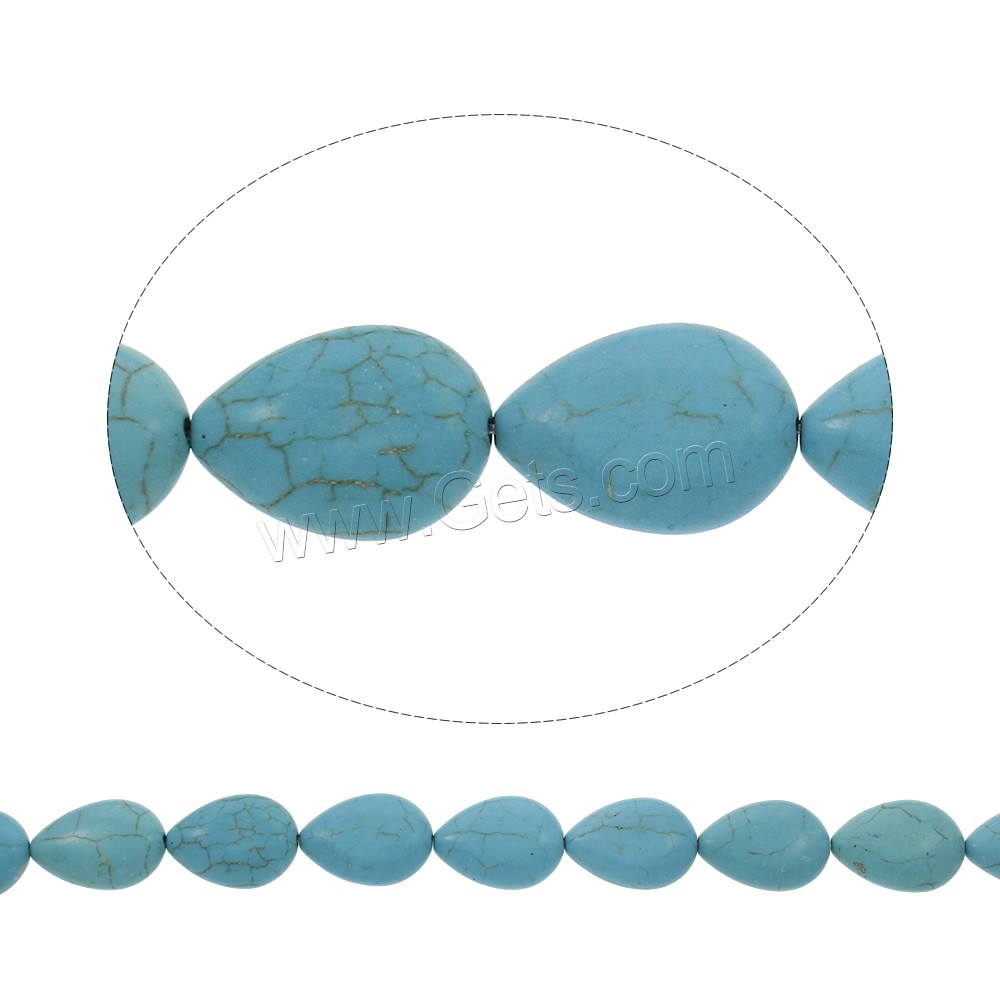 Synthetic Turquoise Beads, Teardrop, different size for choice, blue, Hole:Approx 1mm, Length:Approx 15.5 Inch, Sold By Strand