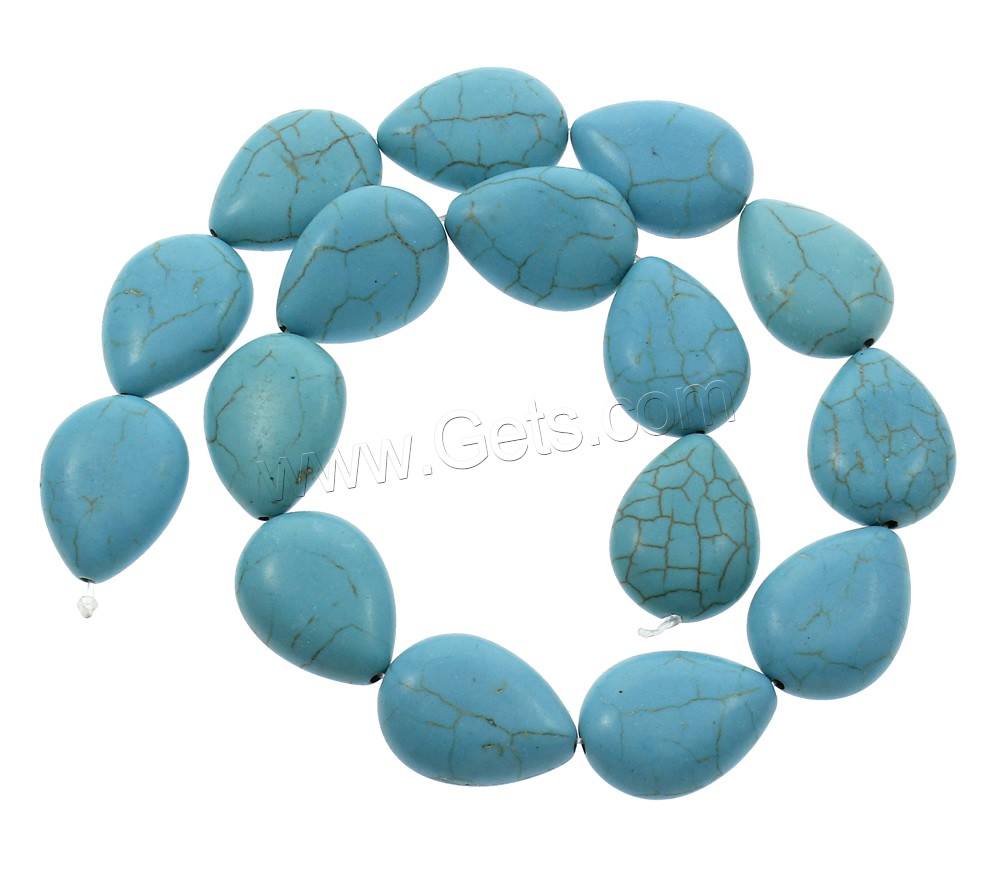 Synthetic Turquoise Beads, Teardrop, different size for choice, blue, Hole:Approx 1mm, Length:Approx 15.5 Inch, Sold By Strand