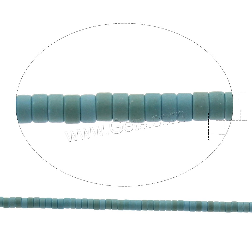 Synthetische Türkis Perlen, Rondell, verschiedene Größen vorhanden, blau, Bohrung:ca. 1mm, Länge:ca. 15.5 ZollInch, ca. 180PCs/Strang, verkauft von Strang