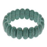 Synthetische Türkis-Armband, blau, 10x24x8mm, Länge:ca. 7.5 ZollInch, verkauft von Strang