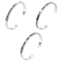 Zinc Alloy Cuff Bangle, platinum color plated & with letter pattern & for woman & enamel, Inner Approx 57mm Approx 7.08 Inch 