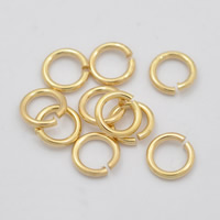 Messing öffnen Sprung Ring, Kreisring, goldfarben plattiert, frei von Nickel, Blei & Kadmium, 0.8x5mm, 500G/G, verkauft von G