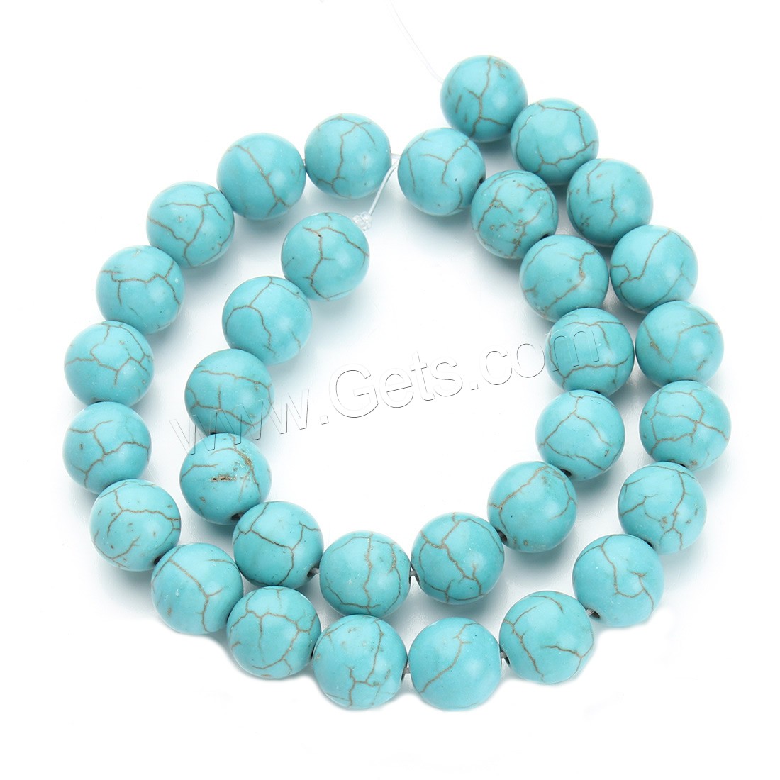 Perles en Turquoise synthétiques, Rond, normes différentes pour le choix, bleu, Trou:Environ 1.5mm, Longueur:Environ 15.5 pouce, Vendu par brin