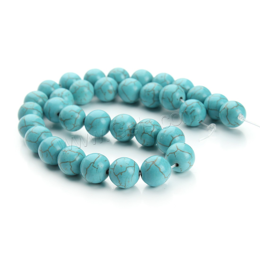 Perles en Turquoise synthétiques, Rond, normes différentes pour le choix, bleu, Trou:Environ 1.5mm, Longueur:Environ 15.5 pouce, Vendu par brin