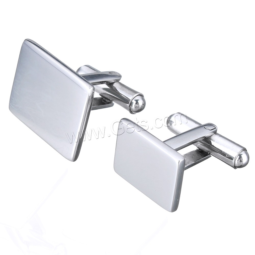 Stainless Steel Cufflink, different size for choice, original color, Sold By PC