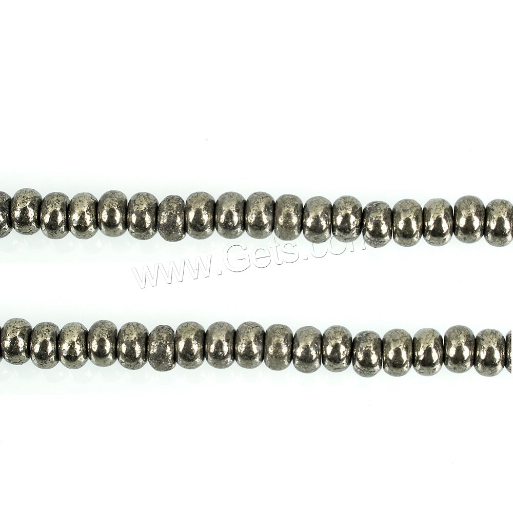 Pyrite dorée perles, rondelle, naturel, normes différentes pour le choix, Trou:Environ 0.5mm, Longueur:Environ 16 pouce, Vendu par brin