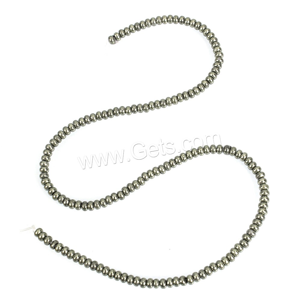 Pyrite dorée perles, rondelle, naturel, normes différentes pour le choix, Trou:Environ 0.5mm, Longueur:Environ 16 pouce, Vendu par brin