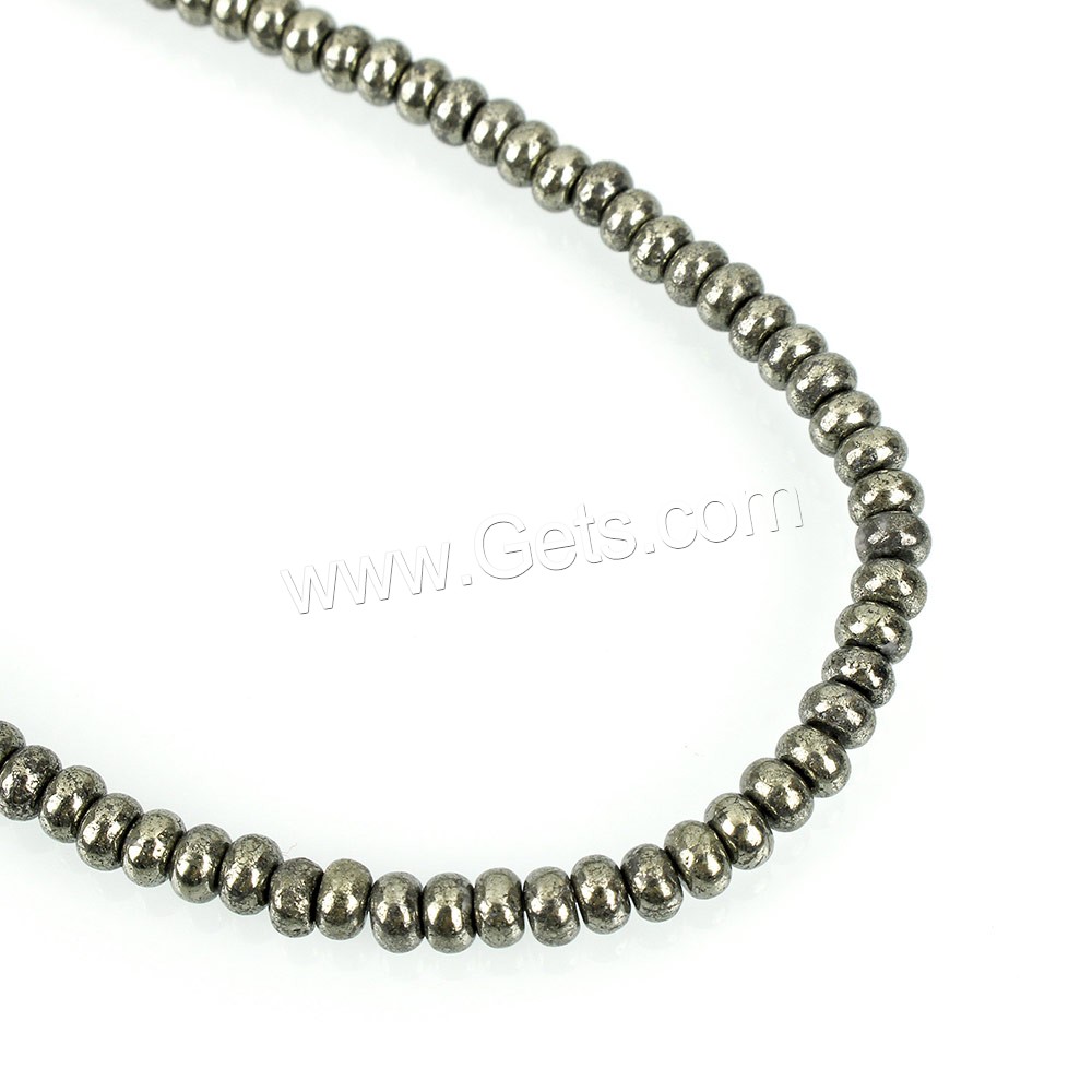 Pyrite dorée perles, rondelle, naturel, normes différentes pour le choix, Trou:Environ 0.5mm, Longueur:Environ 16 pouce, Vendu par brin