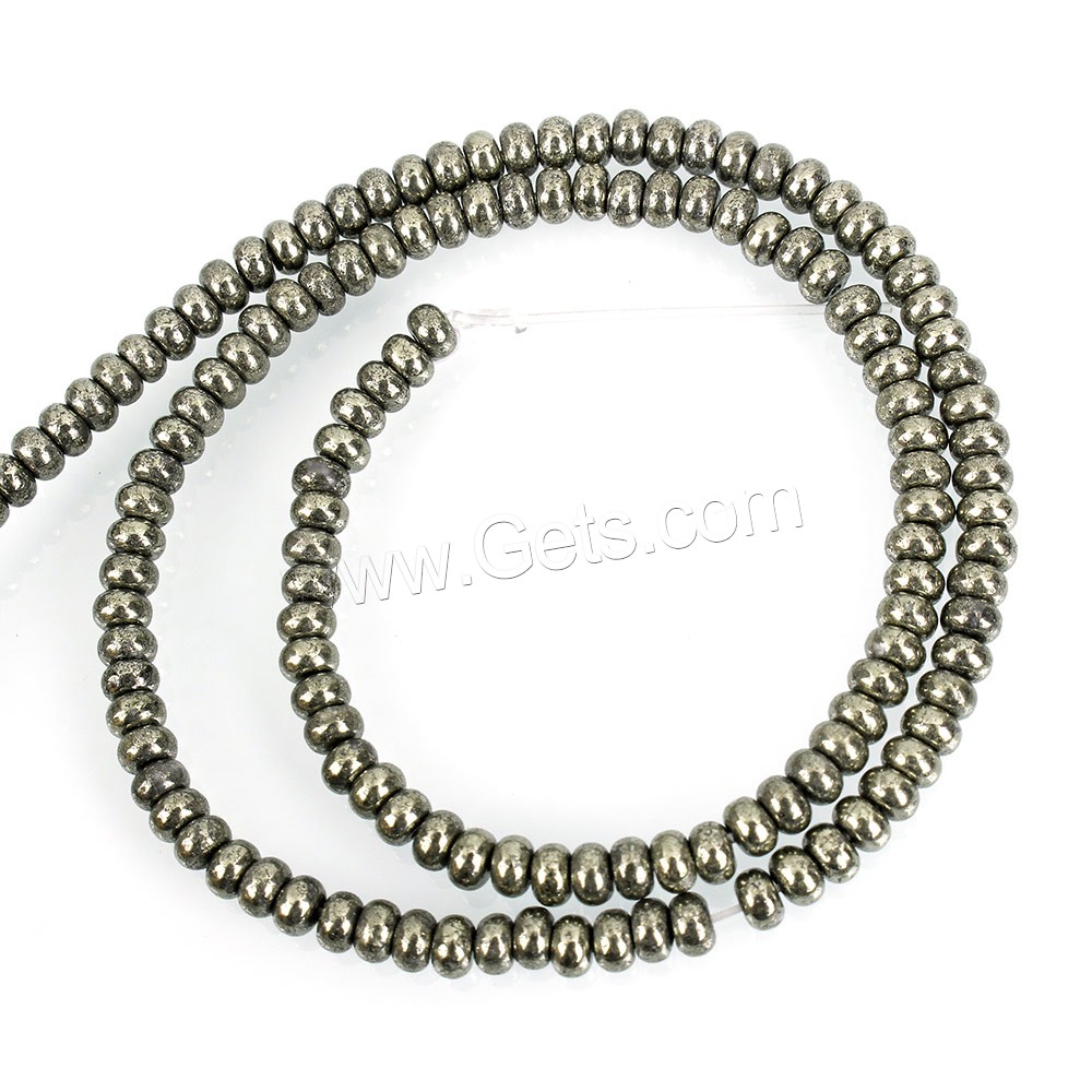 Pyrite dorée perles, rondelle, naturel, normes différentes pour le choix, Trou:Environ 0.5mm, Longueur:Environ 16 pouce, Vendu par brin