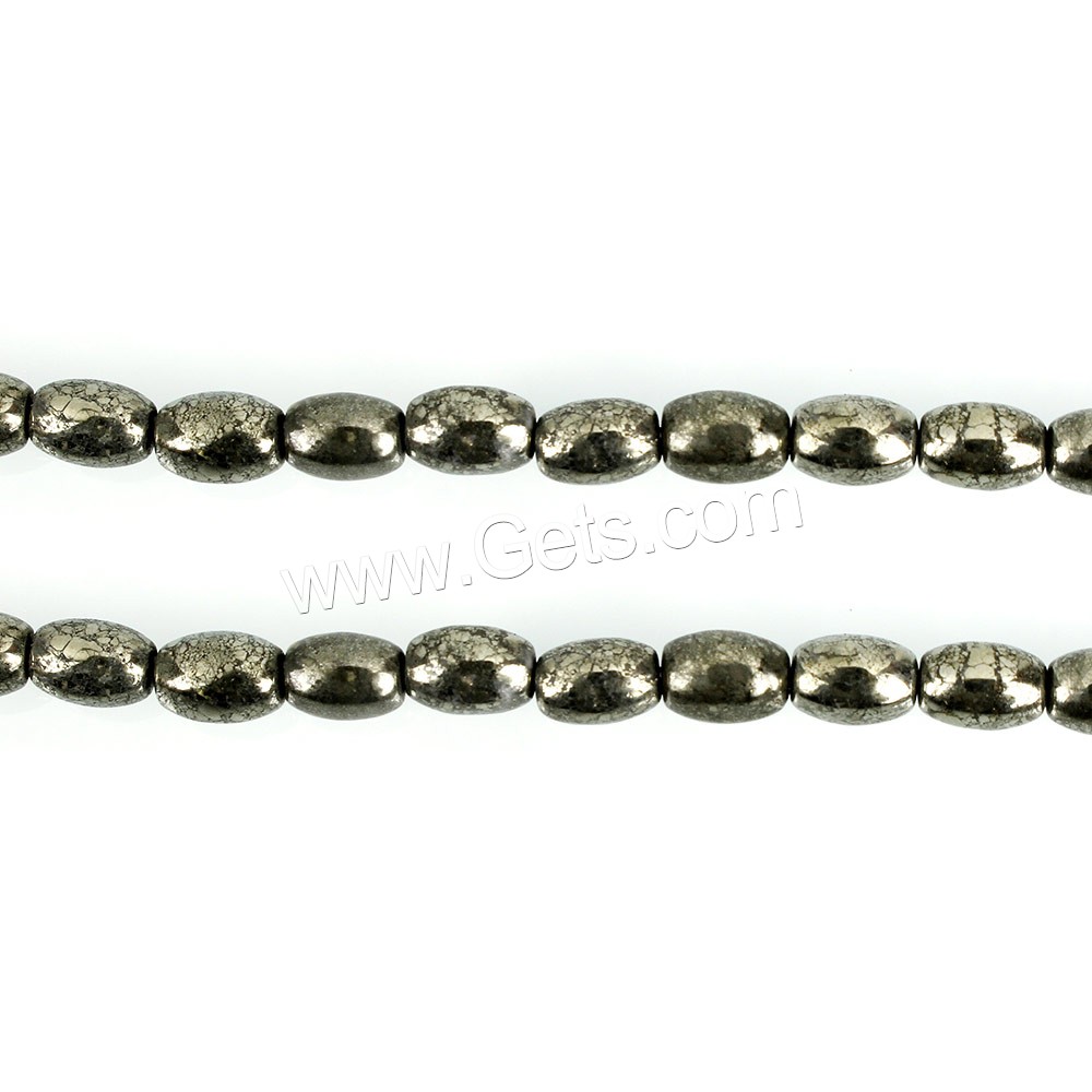 Pyrite dorée perles, ovale, naturel, normes différentes pour le choix, Trou:Environ 0.7mm, Longueur:Environ 15.5 pouce, Vendu par brin