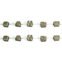 Pyrite dorée perles, naturel, 8-10mm Environ 1mm Environ 16 pouce, Environ Vendu par brin