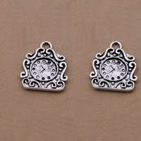 Zinc Alloy Tool Pendants, Clock, antique silver color plated, lead & cadmium free Approx 1-1.5mm 