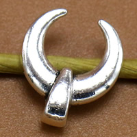 Zink Legierung Schmuck Anhänger, Zinklegierung, Horn, antik silberfarben plattiert, frei von Blei & Kadmium, 12x10mm, Bohrung:ca. 1mm, 100PCs/Tasche, verkauft von Tasche